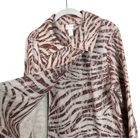 Chico's Zee Zebra-Print Cardigan Women's L - Picture 5 of 9